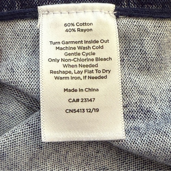 Talbots Plus 3X Sweater Cotton Blend Navy Floral Cottagecore Lightweight Bloom - Picture 7 of 11